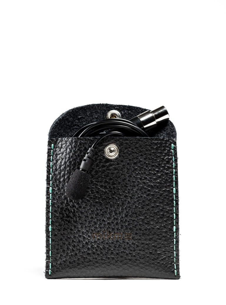leather case - mikme lavalier microphone